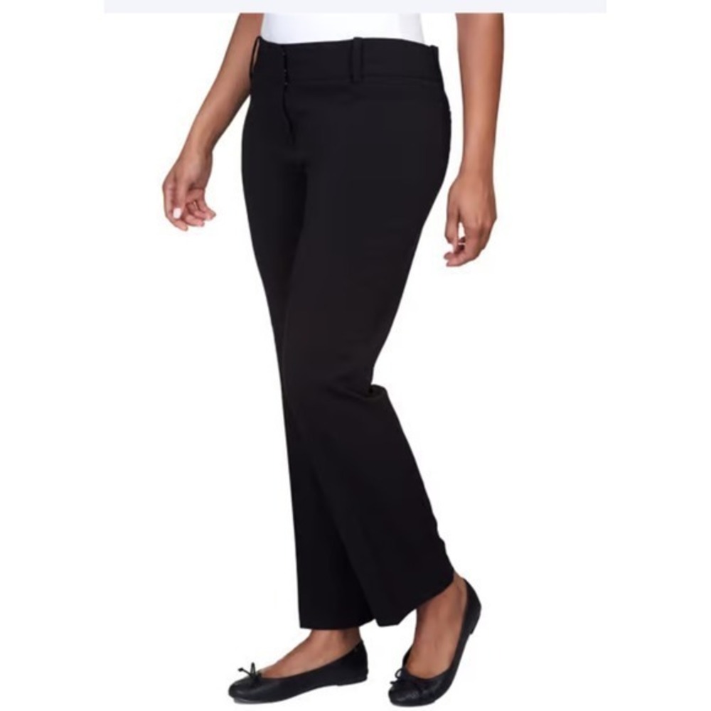 Emaline Women 16P Blk Slim Fit Dress Pants Preppy Classic Work Minimalist Office - Picture 3 of 10